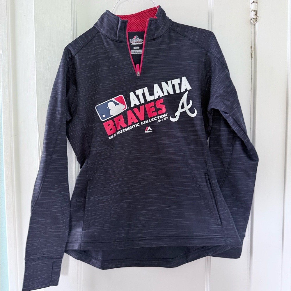 Majestic Atlanta Braves Gray Pullover
